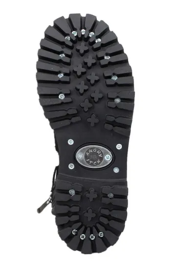 Angry Itch 10-Loch 3-Buckle Leder Stiefel Schwarz
