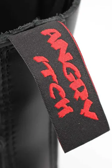 Angry Itch 10-Loch 3-Buckle Leder Stiefel Schwarz