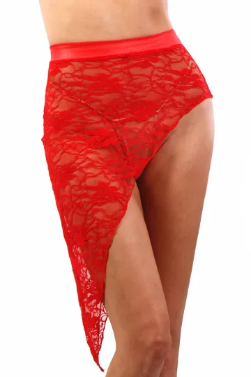 Asymmetrischer Rock rot