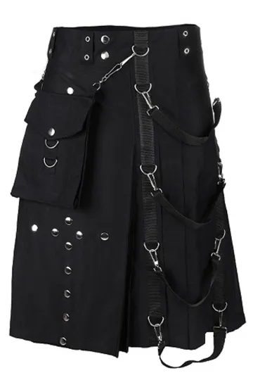 Belt Kilt Denim schwarz