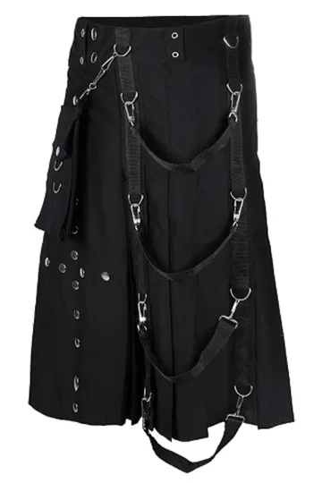 Belt Kilt Denim schwarz