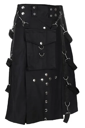 Belt Kilt Denim schwarz