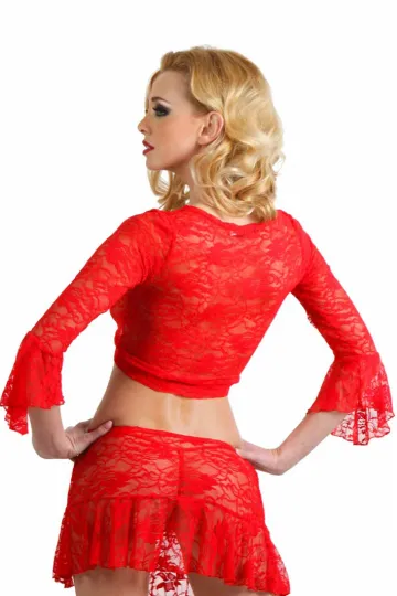 Binde Top Spitze rot