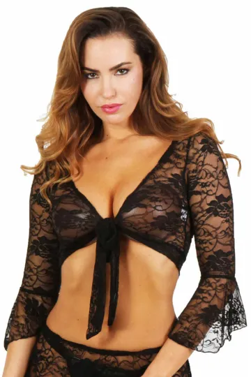 Binde Top Spitze schwarz