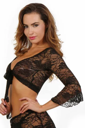 Binde Top Spitze schwarz
