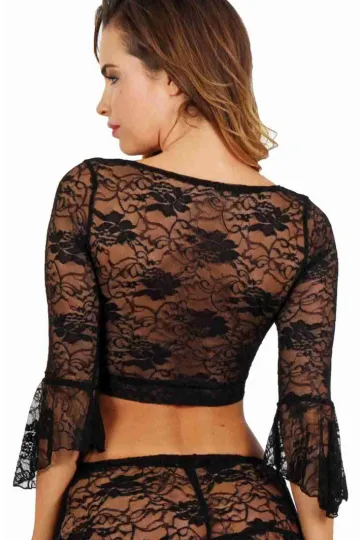 Binde Top Spitze schwarz