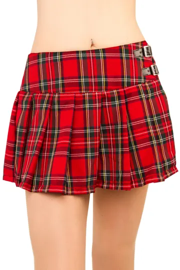 Black Pistol Buckle Mini Tartan rot