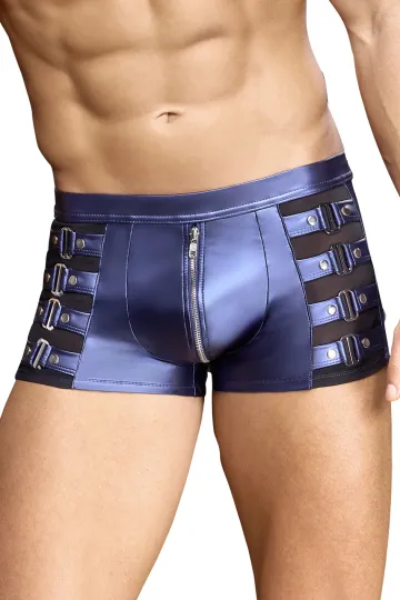 Blaue Pants im trendigen Metallic-Mattlook