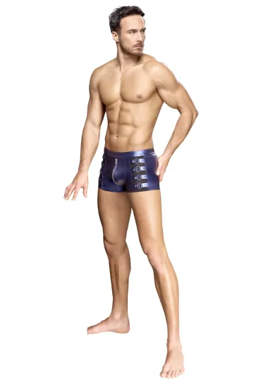 Blaue Pants im trendigen Metallic-Mattlook