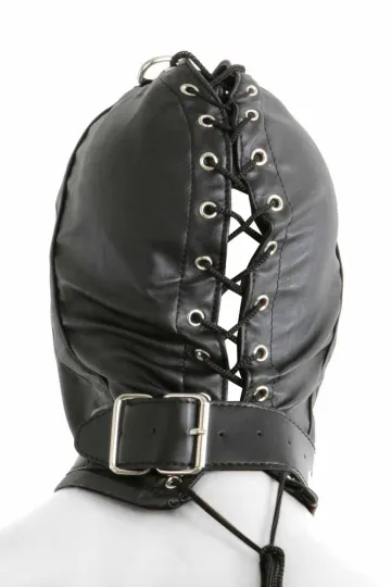 Bondage-Maske schwarz mit Ring