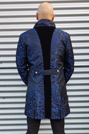 Brokat Gehrock schwarz/blau