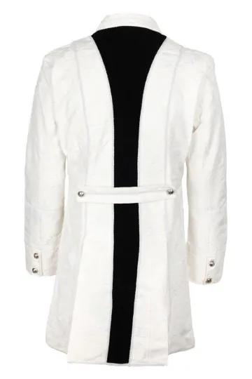 Brokat Gehrock weiß/schwarz