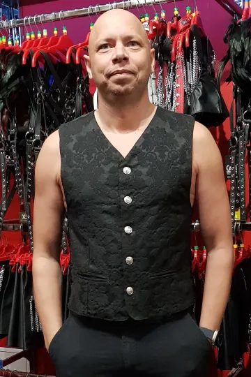 Brokat Weste schwarz