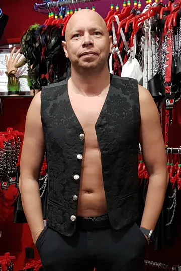 Brokat Weste schwarz