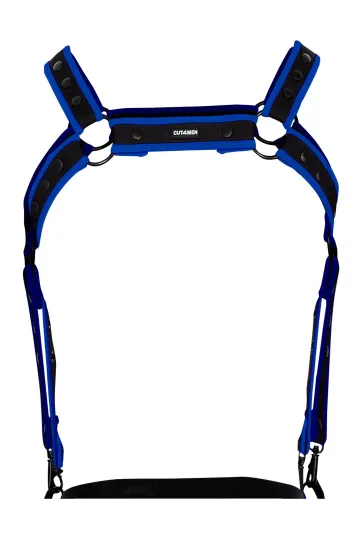 Brust-Harness 05 schwarz/neonblau