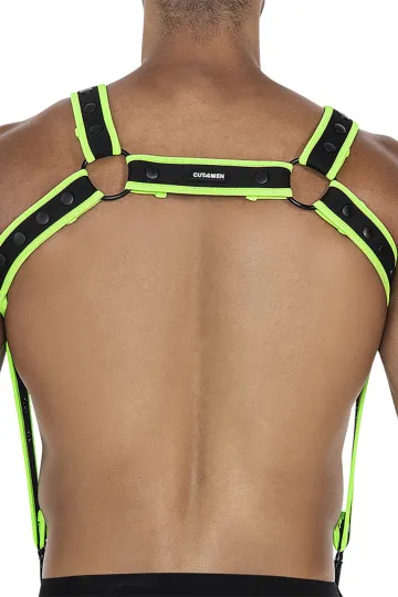Brust-Harness 05 schwarz/neongrün