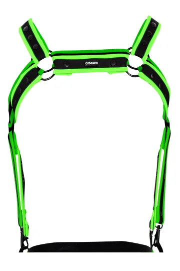 Brust-Harness 05 schwarz/neongrün