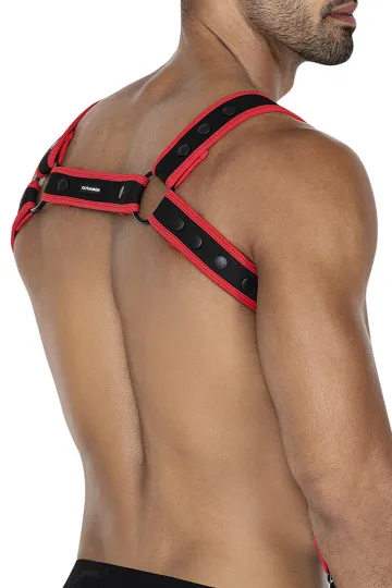 Brust-Harness 05 schwarz/rot