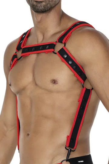 Brust-Harness 05 schwarz/rot