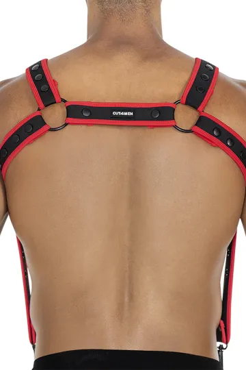 Brust-Harness 05 schwarz/rot