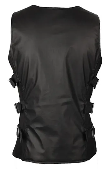 Button Vest Wetlook schwarz