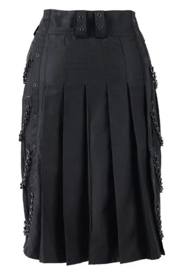 Chain Kilt Denim schwarz