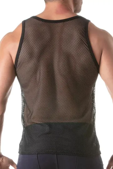 Circuit Fishnet Tank Top schwarz