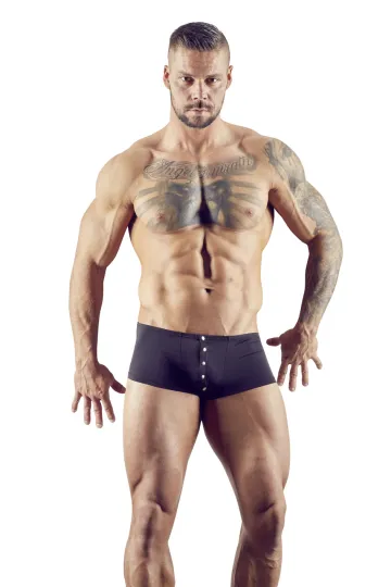 Elastische Pants schwarz mit Druckknopfleiste