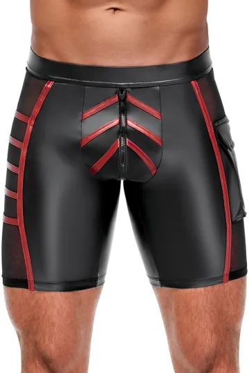 Enge Shorts im edlen Mattlook schwarz/rot