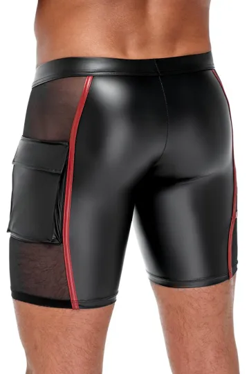 Enge Shorts im edlen Mattlook schwarz/rot