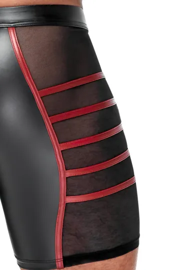 Enge Shorts im edlen Mattlook schwarz/rot
