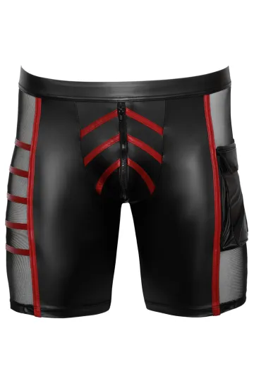 Enge Shorts im edlen Mattlook schwarz/rot