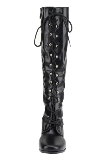 Erogance Kniestiefel R2020 PU Schwarz