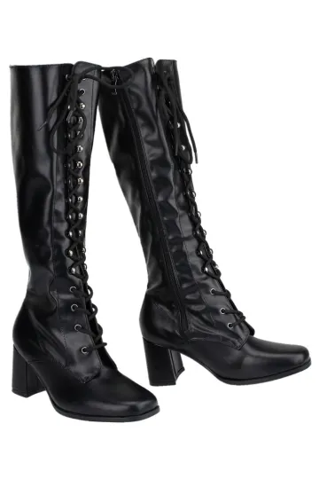 Erogance Kniestiefel R2020 PU Schwarz