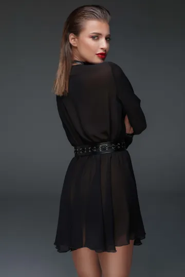 F150 Chiffon Minikleid schwarz