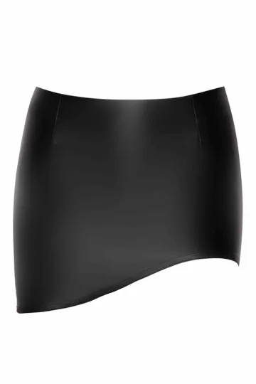 F305 Wetlook Minirock schwarz