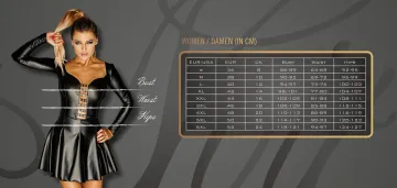 F330 Wetlook Minikleid schwarz