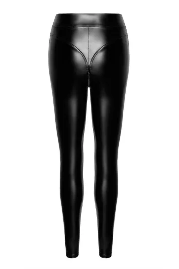 F332 Wetlook Leggings schwarz