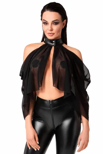 F349 Tüll-Bolero schwarz