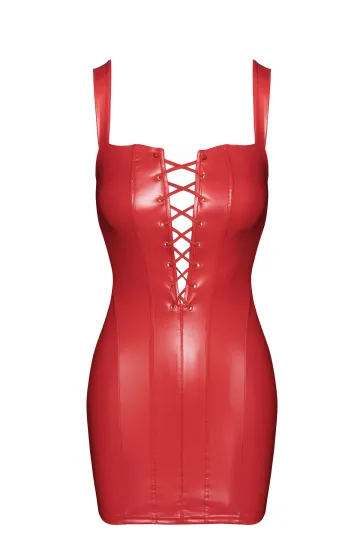 F364 Bombshell Minikleid mit Schnürung rot