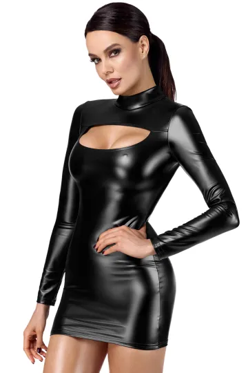 F366 Cut-Out Bodycon Minikleid schwarz