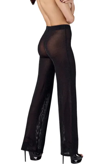 F374 Onyx Sheer Palazzo Hose schwarz