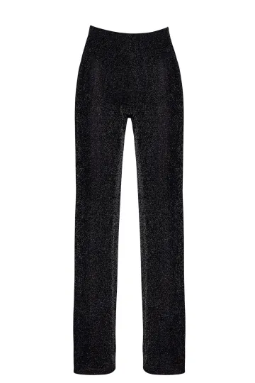 F374 Onyx Sheer Palazzo Hose schwarz