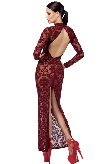 F383 Langes Flockkleid Kink Royal rot F383 Langes Flockkleid Kink Royal rot