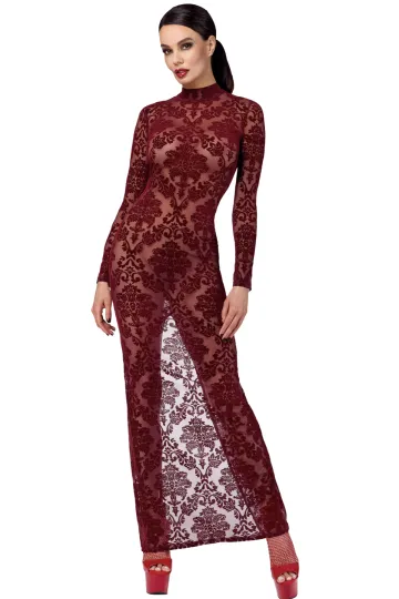 F383 Langes Flockkleid Kink Royal rot F383 Langes Flockkleid Kink Royal rot