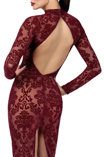 F383 Langes Flockkleid Kink Royal rot F383 Langes Flockkleid Kink Royal rot