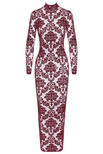 F383 Langes Flockkleid Kink Royal rot F383 Langes Flockkleid Kink Royal rot