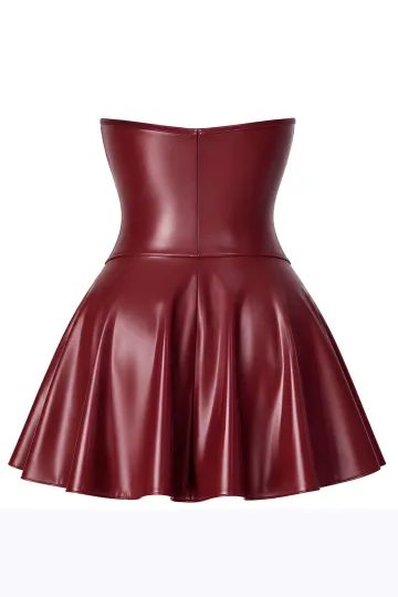 F397 Dark Romance Korsett-Minikleid burgunderrot