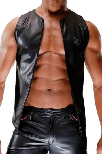 Fetish Zipped Tank Top schwarz