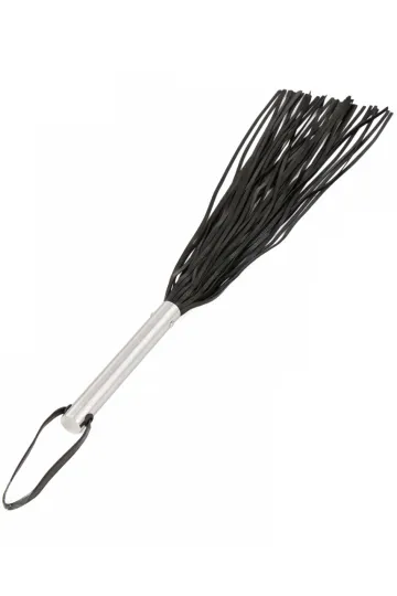Flogger schwarz mit Metallgriff